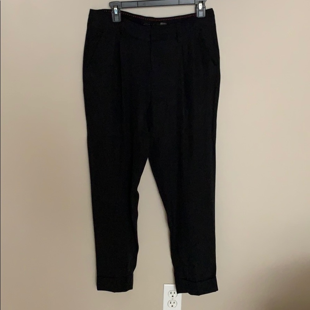 Alice + Olivia silk cuffed pants black - size 6